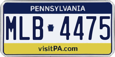 PA license plate MLB4475