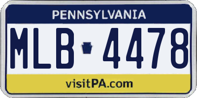 PA license plate MLB4478