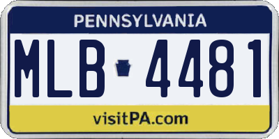 PA license plate MLB4481