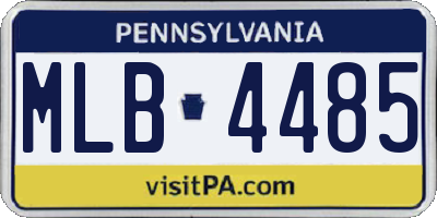 PA license plate MLB4485