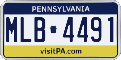 PA license plate MLB4491