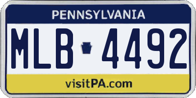PA license plate MLB4492