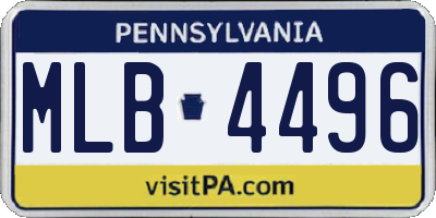 PA license plate MLB4496