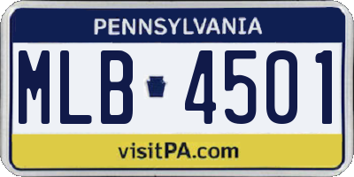 PA license plate MLB4501