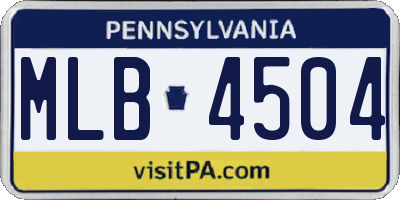 PA license plate MLB4504
