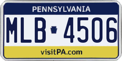 PA license plate MLB4506