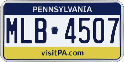 PA license plate MLB4507