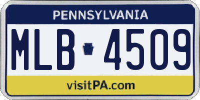 PA license plate MLB4509