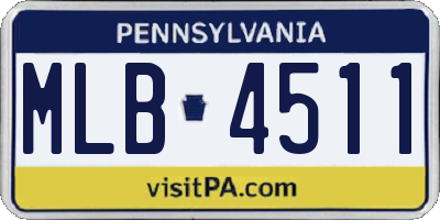 PA license plate MLB4511