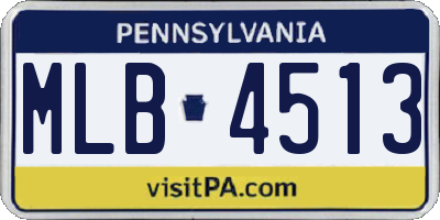 PA license plate MLB4513