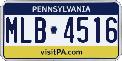 PA license plate MLB4516