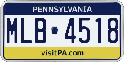 PA license plate MLB4518