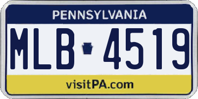 PA license plate MLB4519