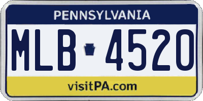 PA license plate MLB4520