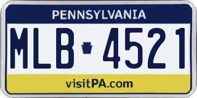 PA license plate MLB4521