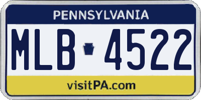 PA license plate MLB4522