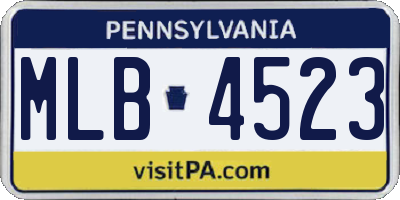 PA license plate MLB4523