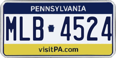 PA license plate MLB4524