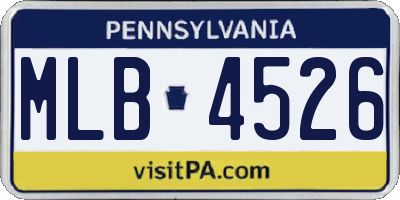 PA license plate MLB4526