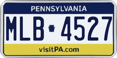 PA license plate MLB4527