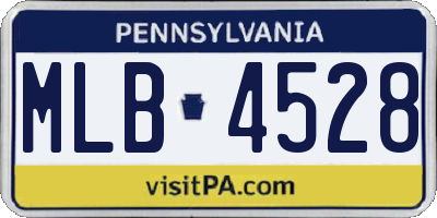 PA license plate MLB4528