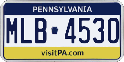 PA license plate MLB4530