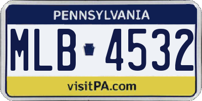 PA license plate MLB4532