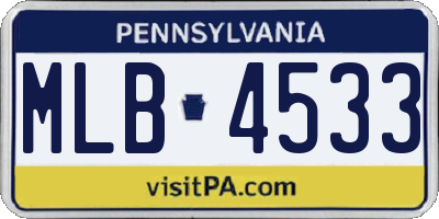 PA license plate MLB4533
