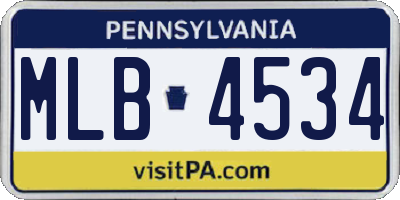 PA license plate MLB4534