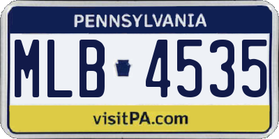 PA license plate MLB4535