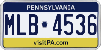PA license plate MLB4536