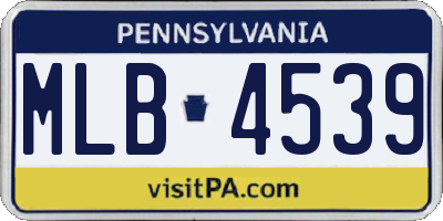PA license plate MLB4539