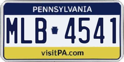 PA license plate MLB4541