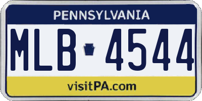 PA license plate MLB4544