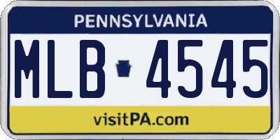 PA license plate MLB4545
