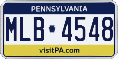 PA license plate MLB4548