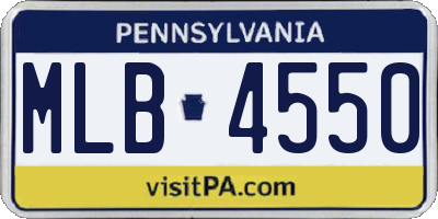 PA license plate MLB4550