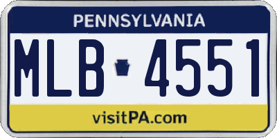 PA license plate MLB4551