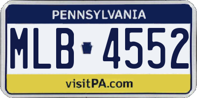PA license plate MLB4552