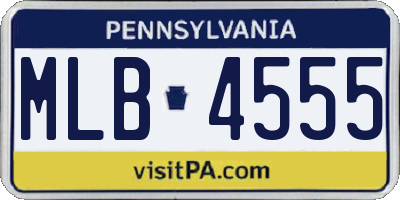 PA license plate MLB4555
