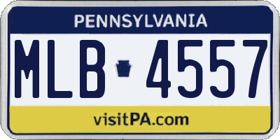 PA license plate MLB4557