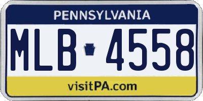 PA license plate MLB4558