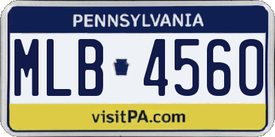 PA license plate MLB4560