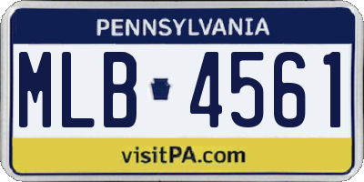 PA license plate MLB4561