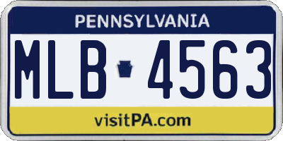 PA license plate MLB4563