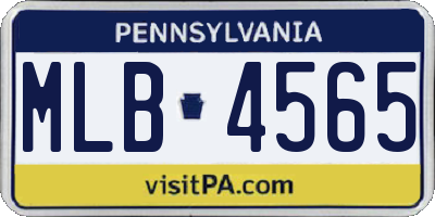 PA license plate MLB4565