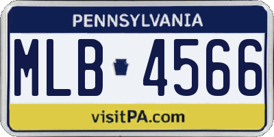 PA license plate MLB4566