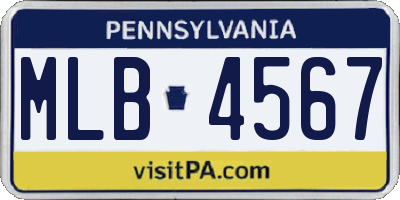 PA license plate MLB4567