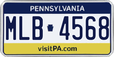 PA license plate MLB4568