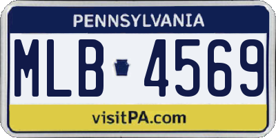 PA license plate MLB4569